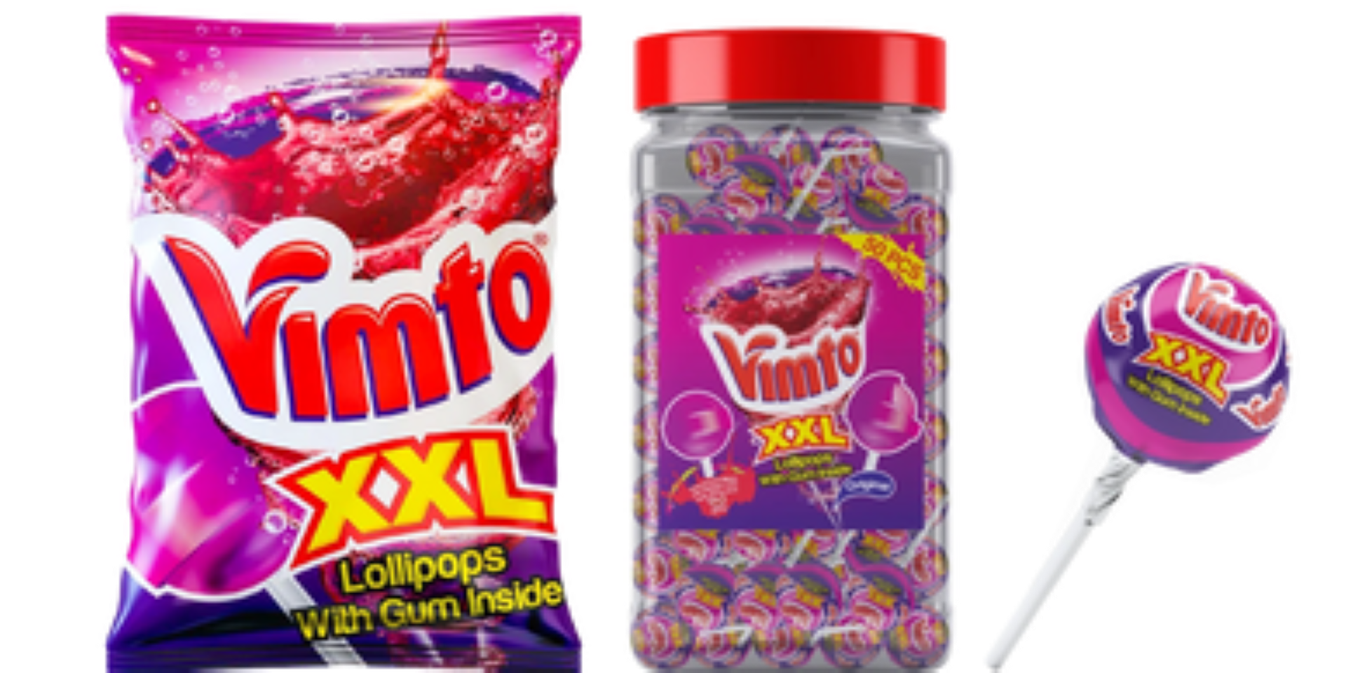 VIMTO XXL LOLLIPOPS BUBBLE GUM